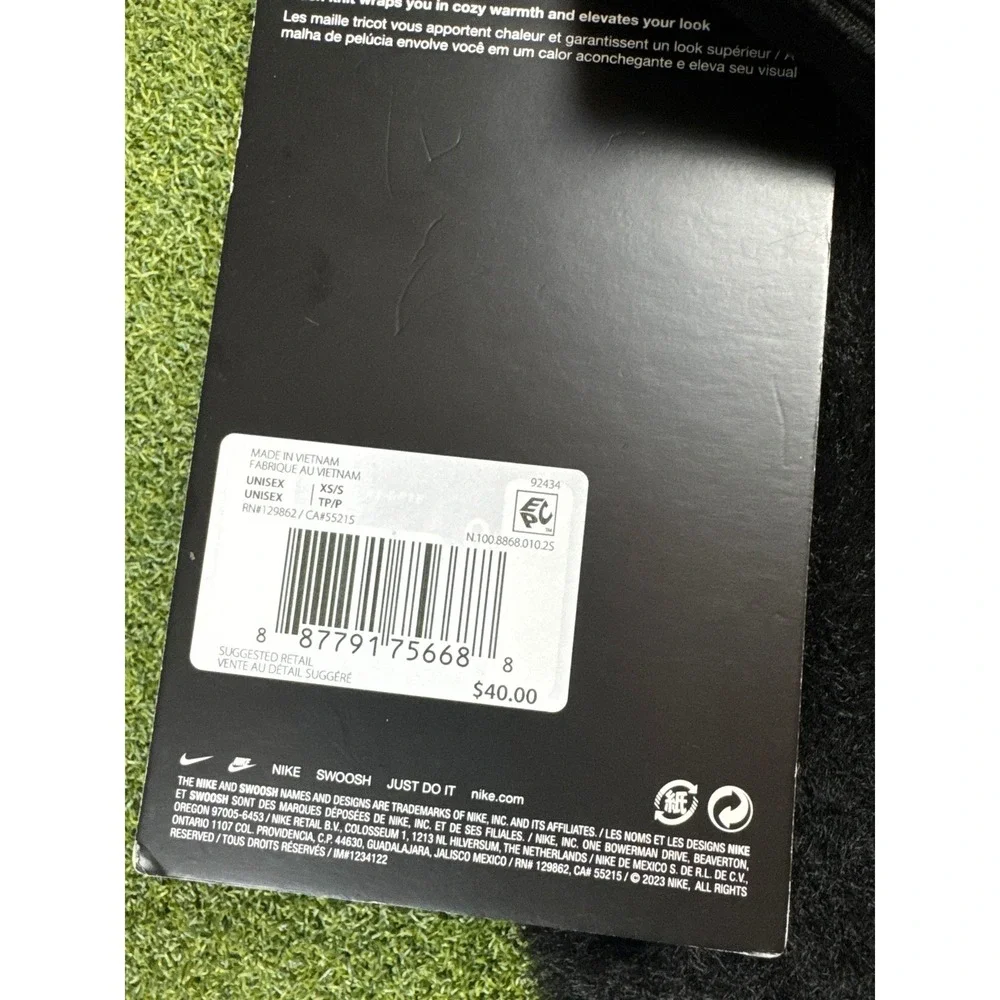 Nike Plush‎ Knit Mittens Women XS S Black Fleece Winter Gloves